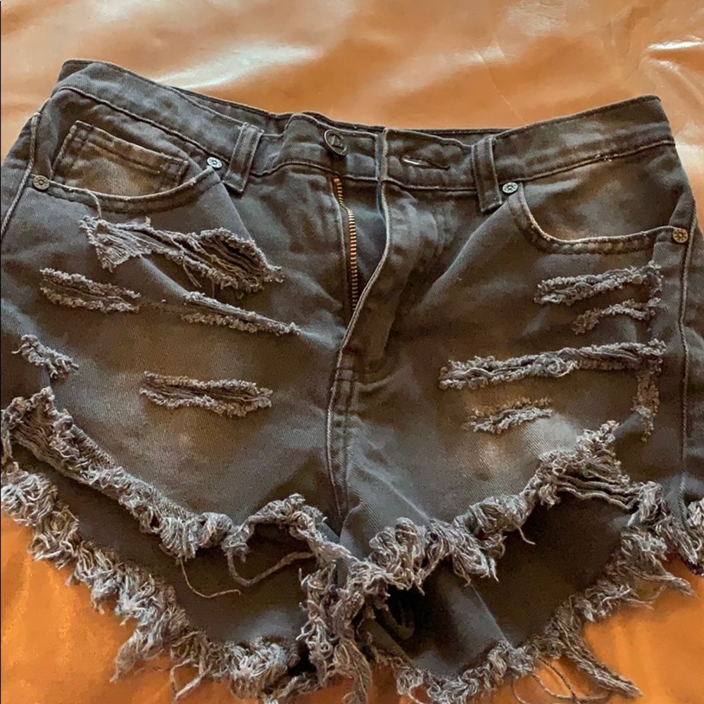 Unif Black Denim cutoffs